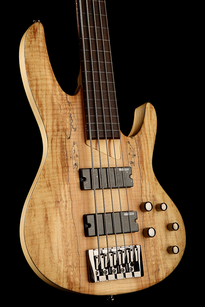 LTD B-205 Spalted Maple 5 STRING Fretless Bass