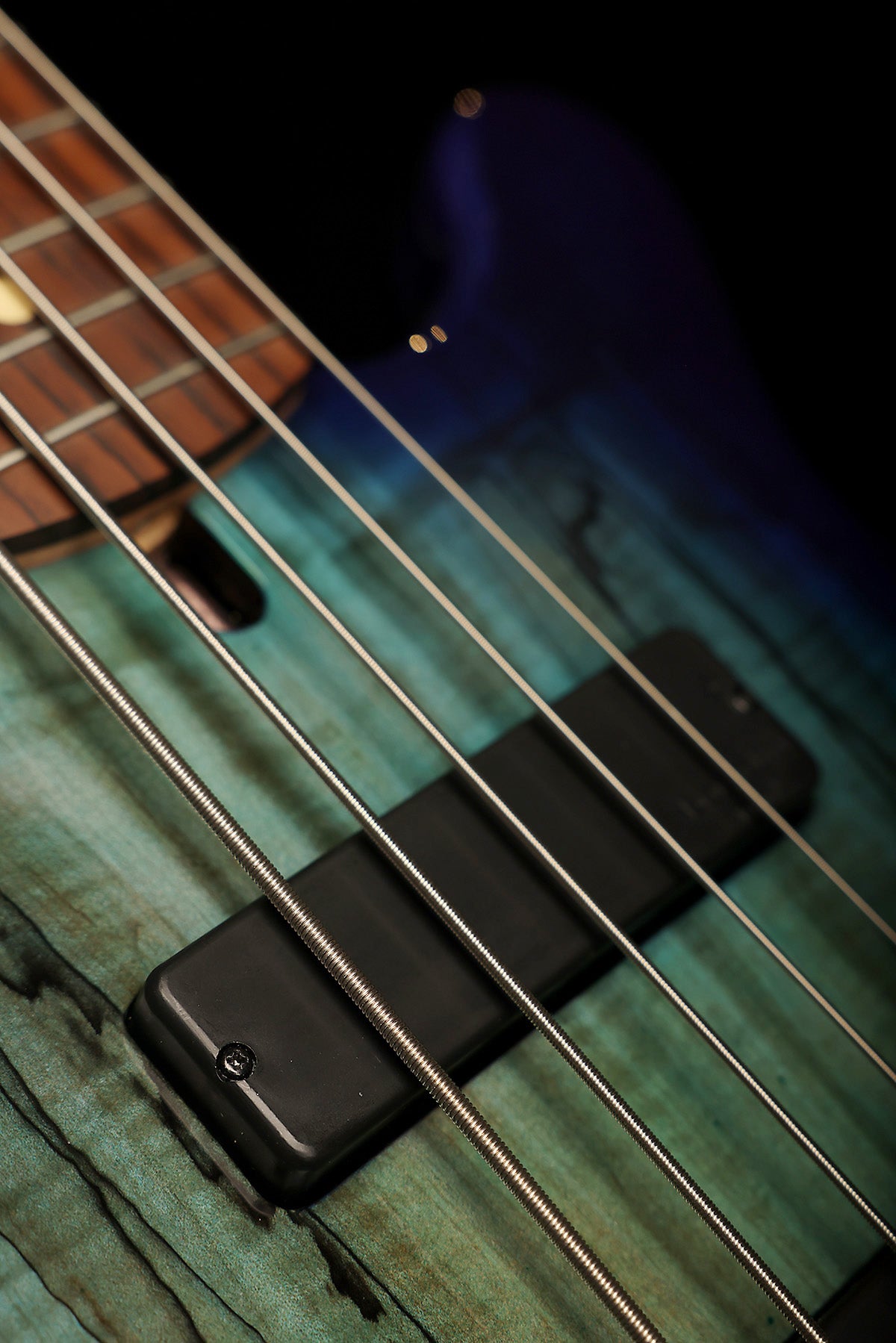 Lakland Skyline 55-01 Deluxe Spalted Ocean Burst, Black Hardware
