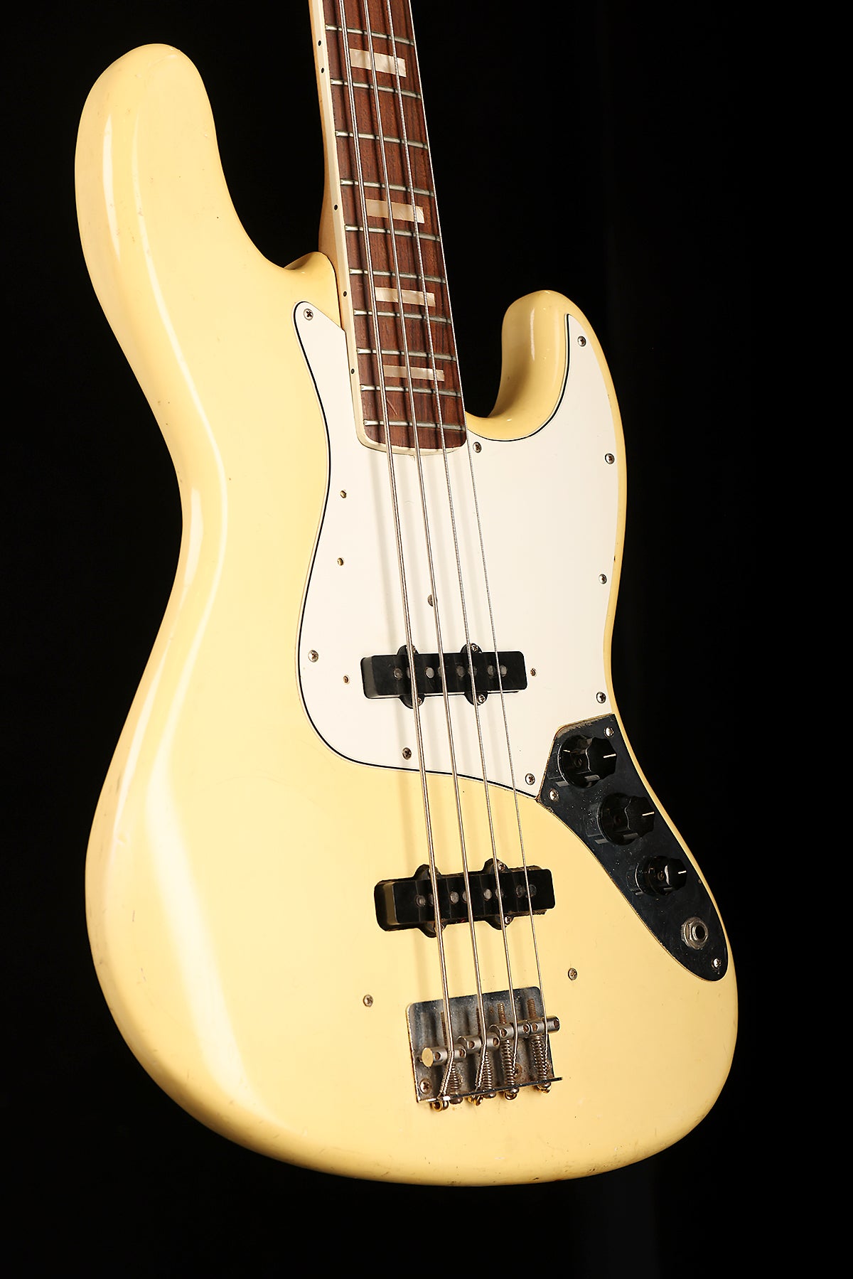 Preloved 1975 Fender Jazz Bass Olympic White w/case - Bass Centre Music Store Melbourne