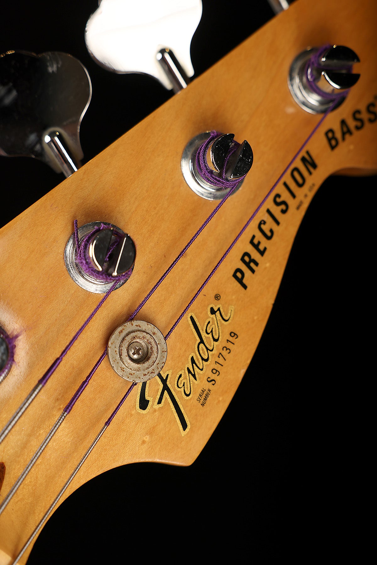 Preloved 1979 Fender Precision Bass Black Maple with Fender case - Bass Centre Music Store Melbourne