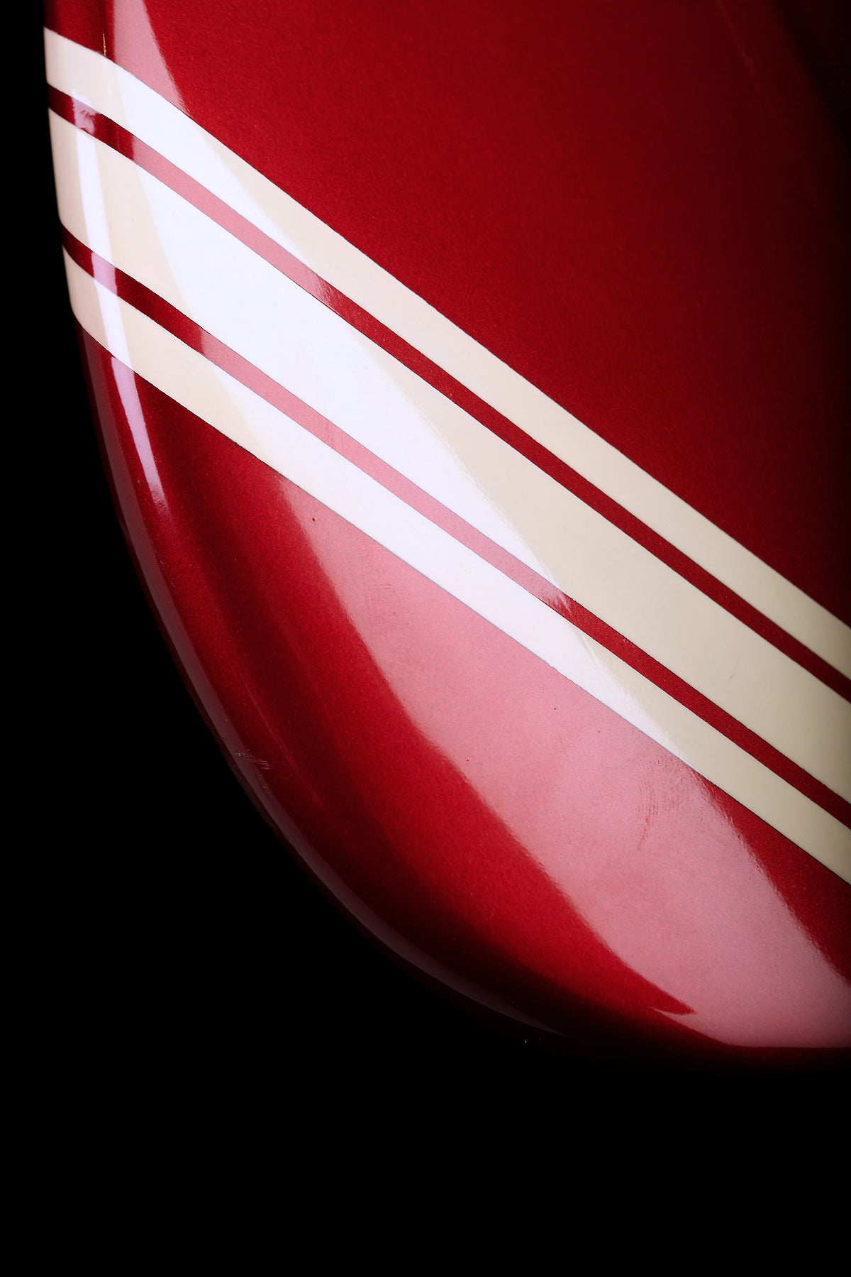 Preloved Fender 70&#39;s Mustang Candy Apple Red Competition Stripe w/case - Bass Centre Music Store Melbourne