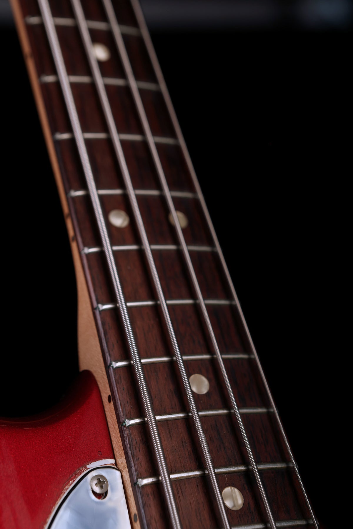 Preloved Fender 70&#39;s Mustang Candy Apple Red Competition Stripe w/case - Bass Centre Music Store Melbourne