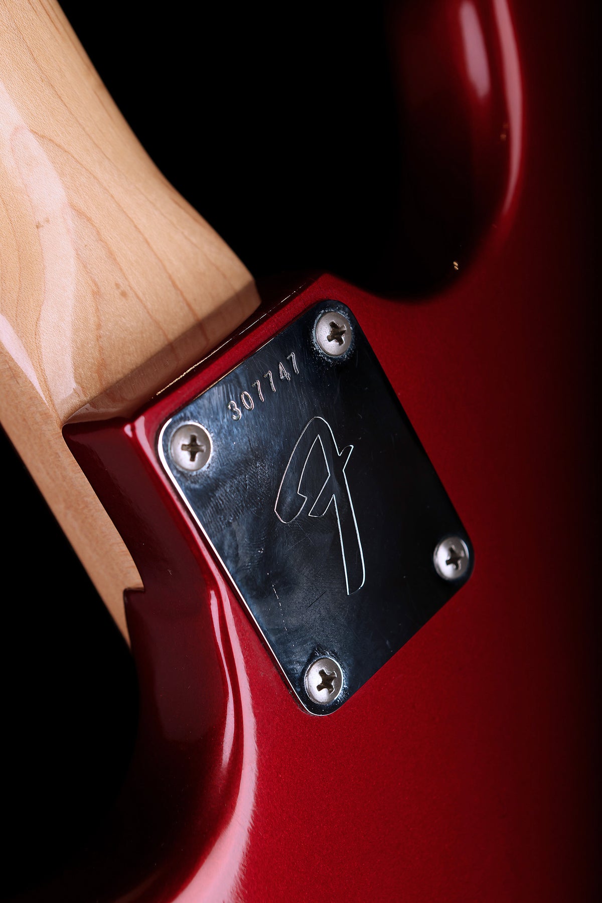 Preloved Fender 70&#39;s Mustang Candy Apple Red Competition Stripe w/case - Bass Centre Music Store Melbourne