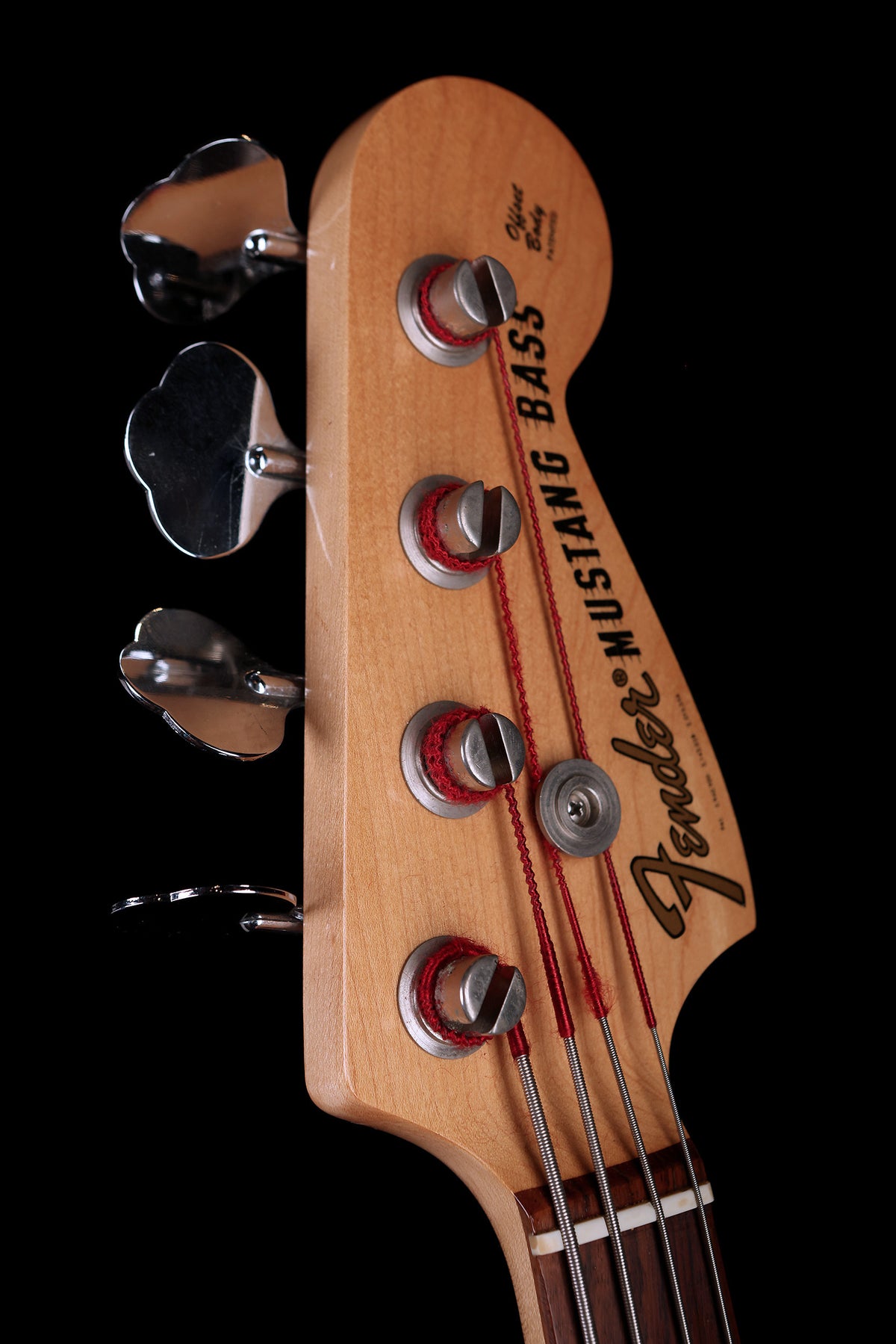 Preloved Fender 70&#39;s Mustang Candy Apple Red Competition Stripe w/case - Bass Centre Music Store Melbourne