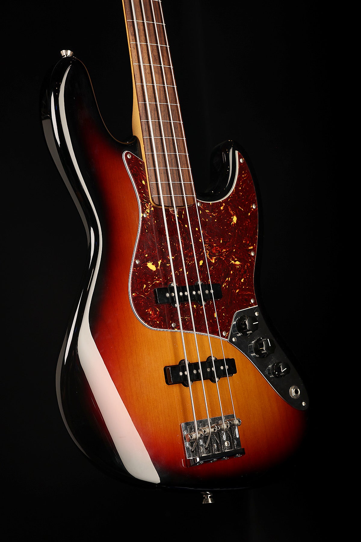 Preloved Fender American Pro II Jazz Bass Fretless Sunburst w/case - Bass Centre Music Store Melbourne