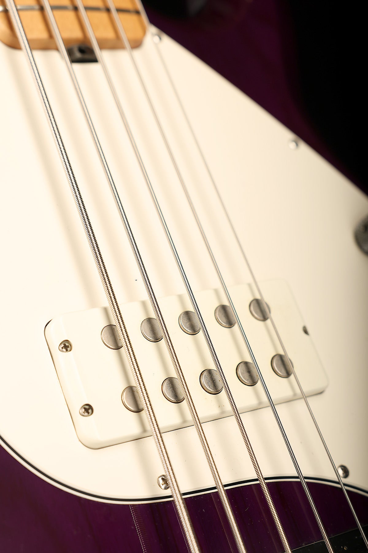 Preloved Ernie Ball Music Man Stingray 5 Translucent Purple Made in USA, w/ Case - Bass Centre Music Store Melbourne