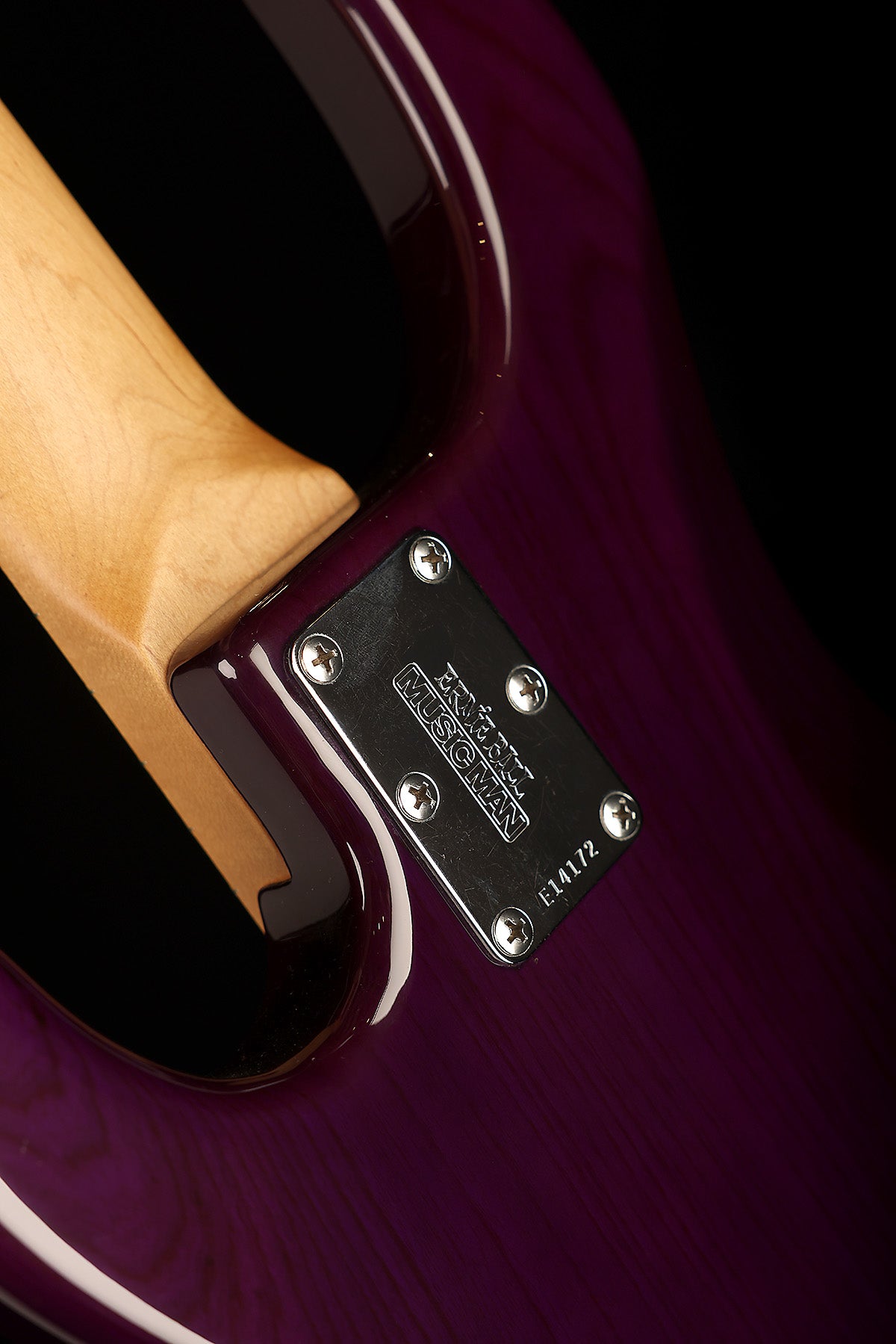 Preloved Ernie Ball Music Man Stingray 5 Translucent Purple Made in USA, w/ Case - Bass Centre Music Store Melbourne
