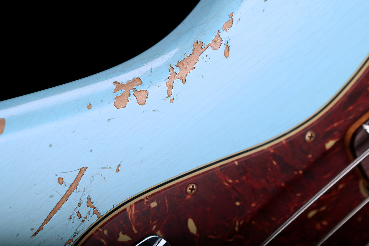 Fender Custom Shop 1961 Jazz Bass Relic Daphne Blue - Bass Centre Music Store Melbourne