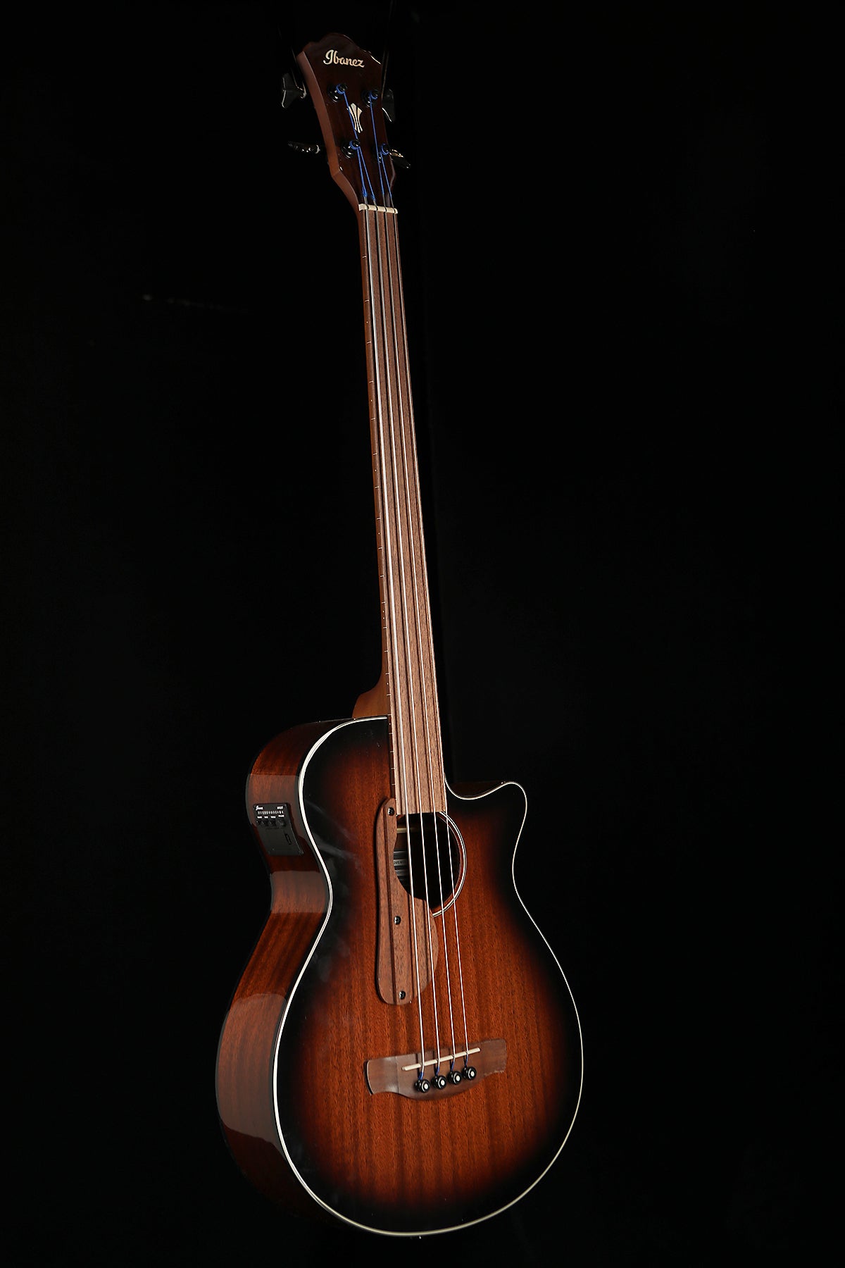 IBANEZ AEGB24FE Mahogany Sunburst Fretless Acoustic Bass - Bass Centre Music Store Melbourne