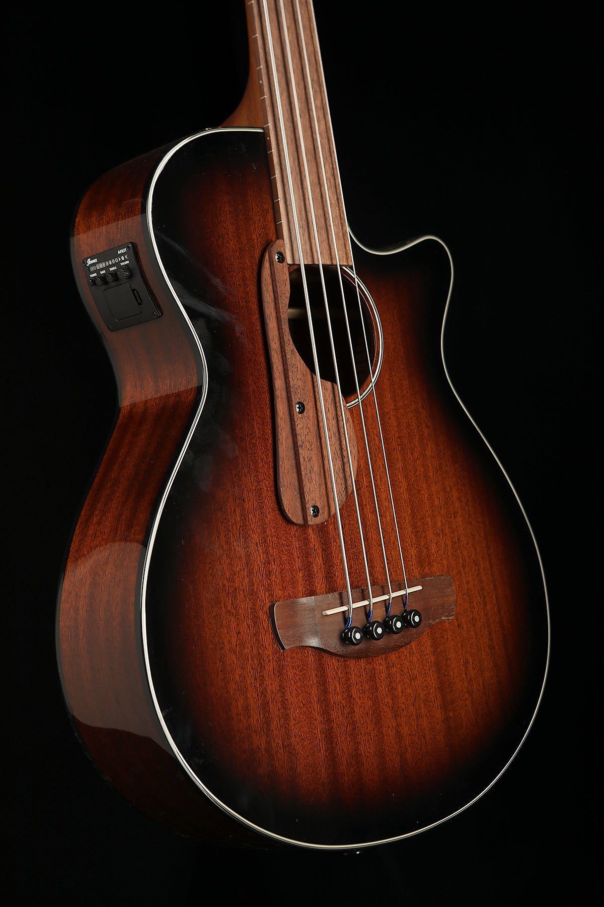 IBANEZ AEGB24FE Mahogany Sunburst Fretless Acoustic Bass - Bass Centre Music Store Melbourne