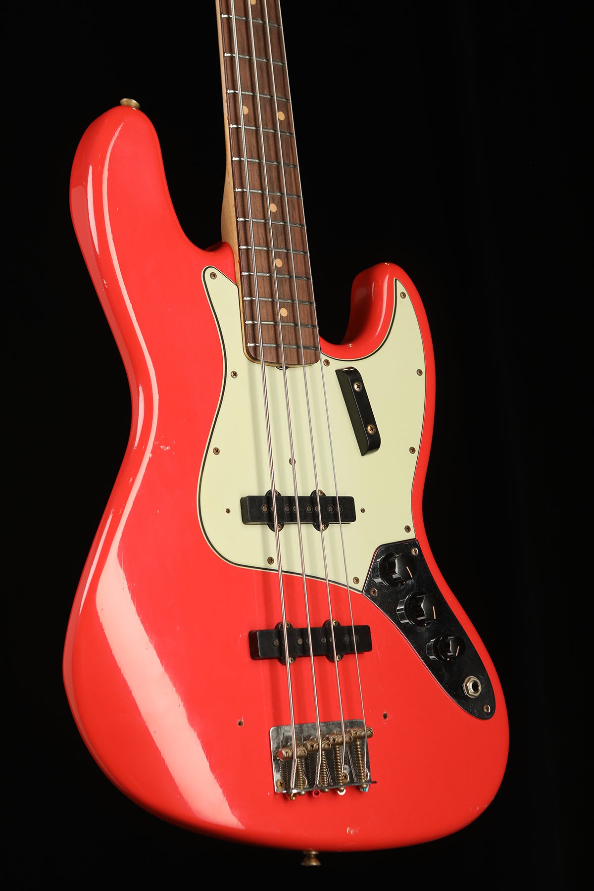 Fender Custom Shop LTD 64 Jazz Bass, Aged Fiesta Red, Journeyman Relic - Bass Centre Music Store Melbourne