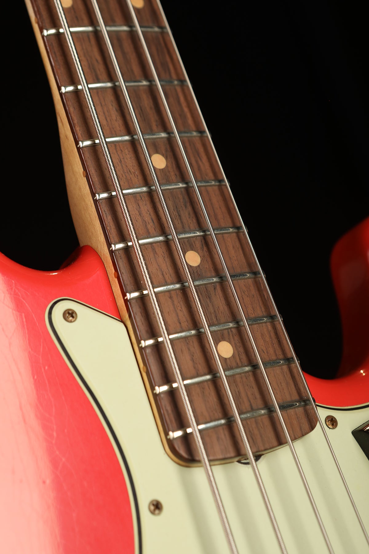 Fender Custom Shop LTD 64 Jazz Bass, Aged Fiesta Red, Journeyman Relic - Bass Centre Music Store Melbourne