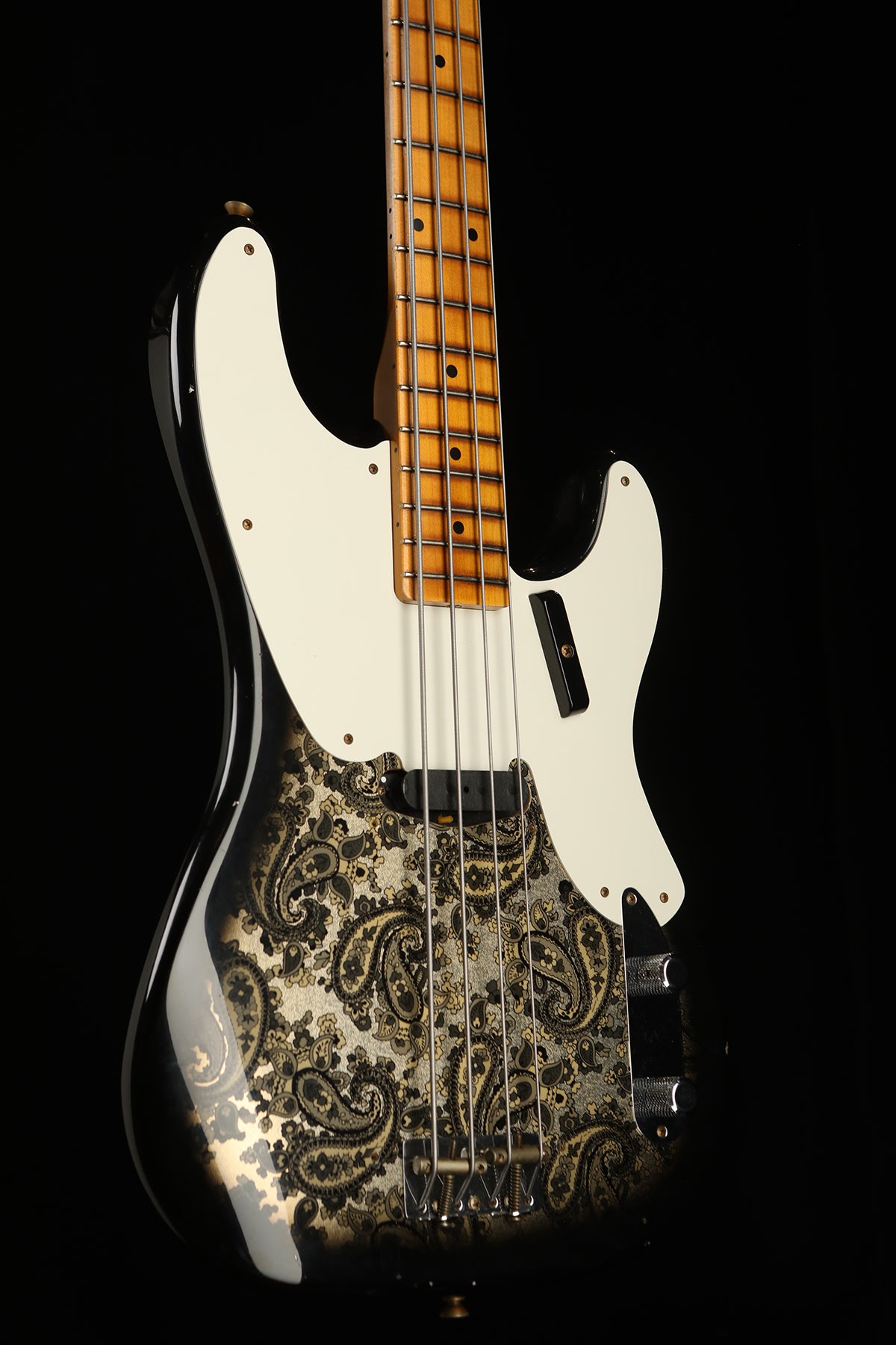 Fender Custom Shop Limited Edition &#39;54 Precision Bass® Journeyman Relic® Black Paisley - Bass Centre Music Store Melbourne