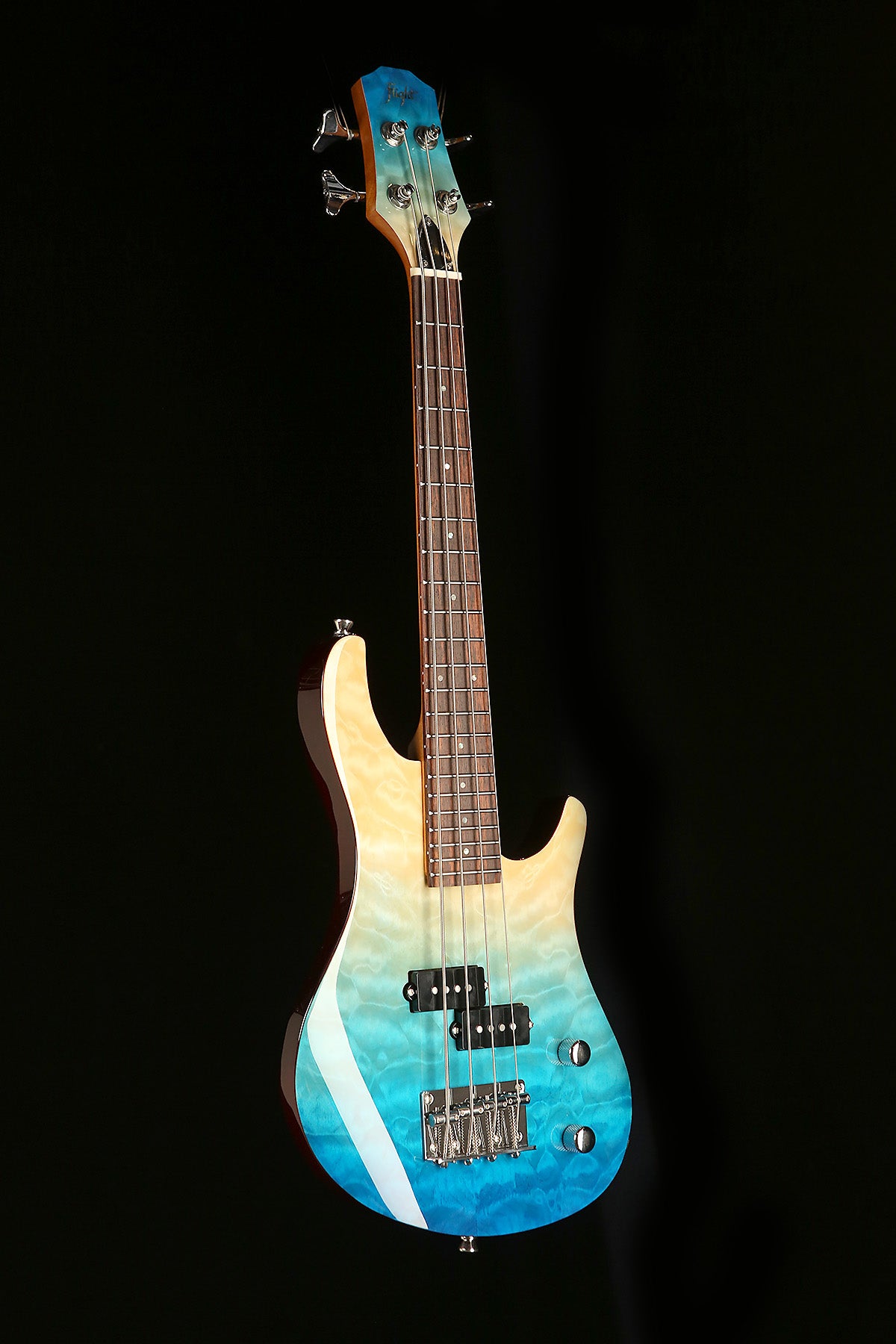 Flight Mini Bass Ukulele Solid Body Transparent Blue - Bass Centre Music Store Melbourne