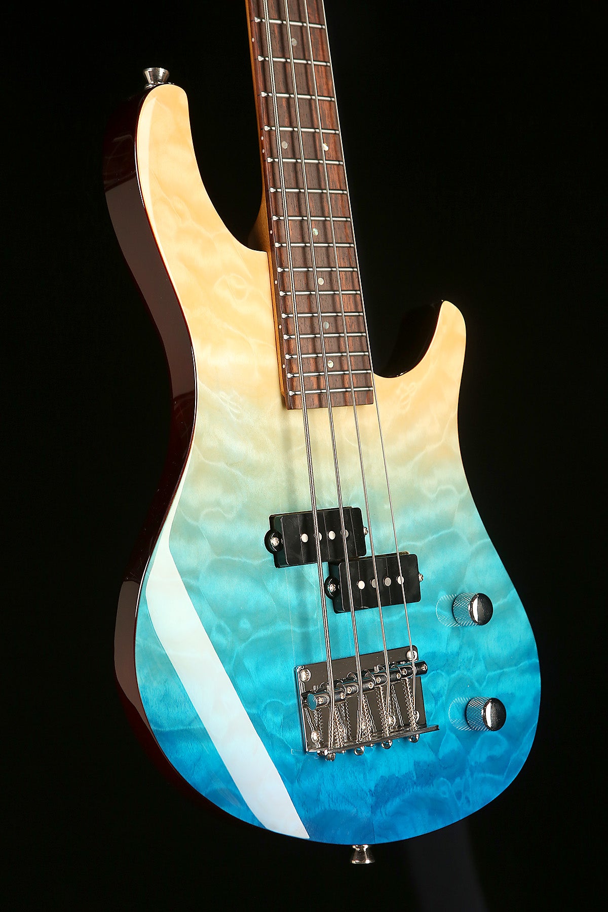 Flight Mini Bass Ukulele Solid Body Transparent Blue - Bass Centre Music Store Melbourne