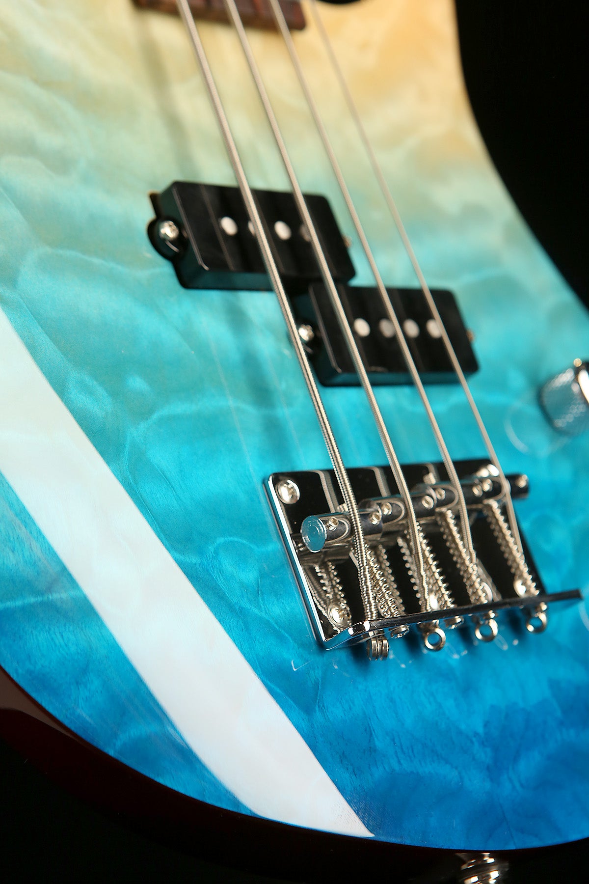 Flight Mini Bass Ukulele Solid Body Transparent Blue - Bass Centre Music Store Melbourne