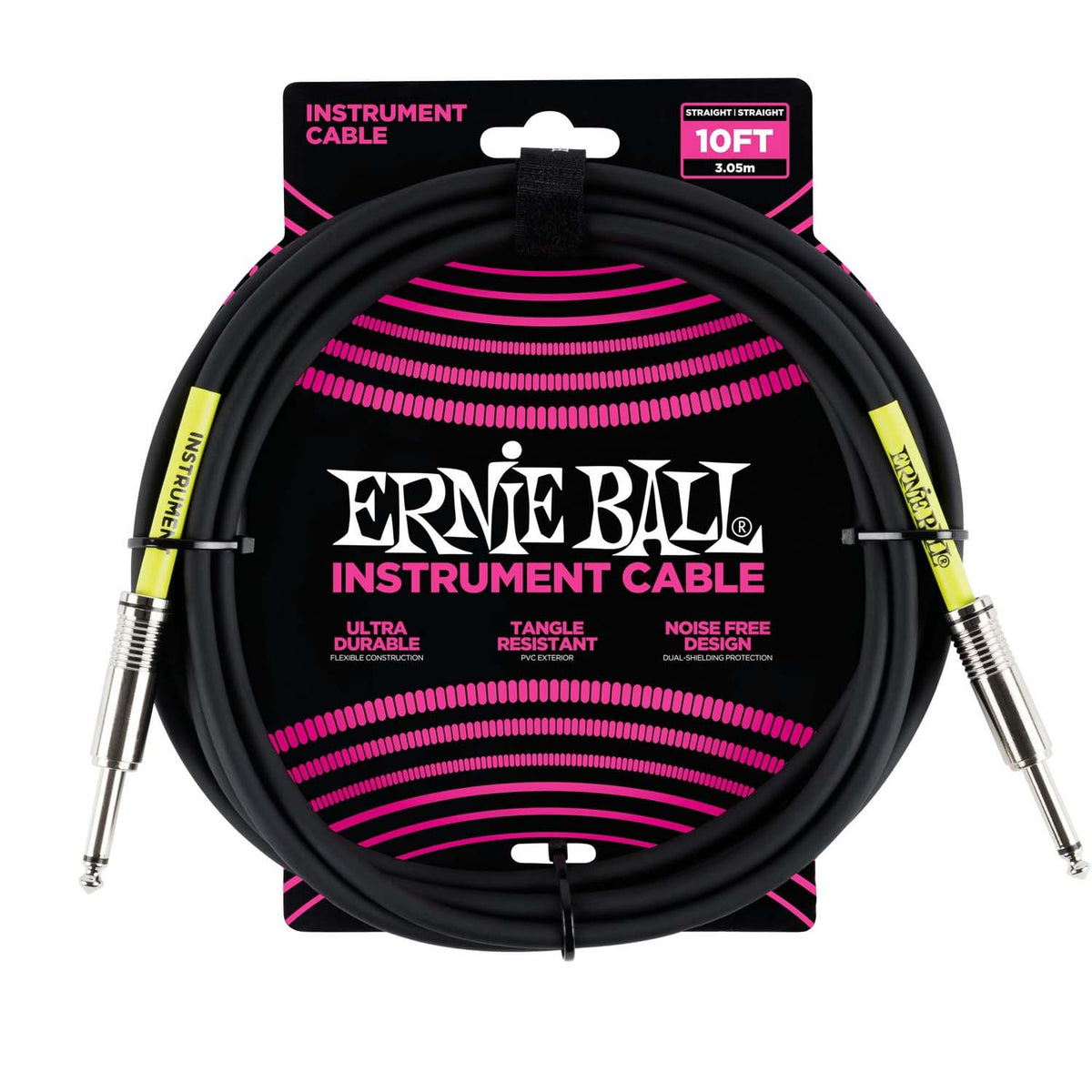 Ernie Ball Classic Cable 10 Foot Black Straight to Straight - Bass Centre Music Store Melbourne