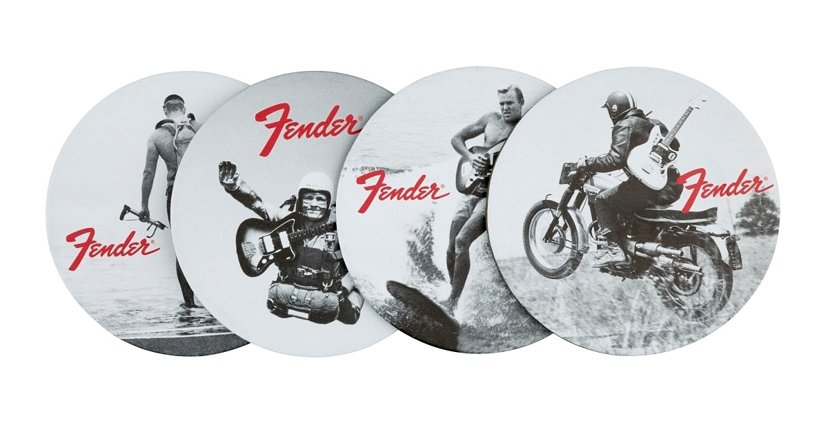 Fender Vintage Ads 4 Pack Coaster Set - Bass Centre Music Store Melbourne
