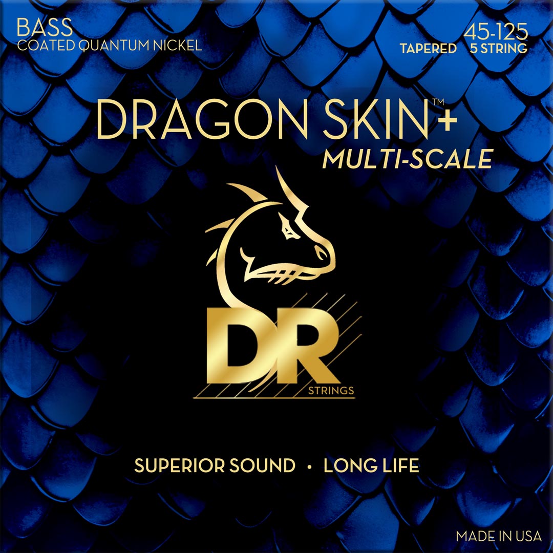 DR Dragon Skin+ Multiscale Long Life 5 string set 45-125 Tapered - Bass Centre Music Store Melbourne