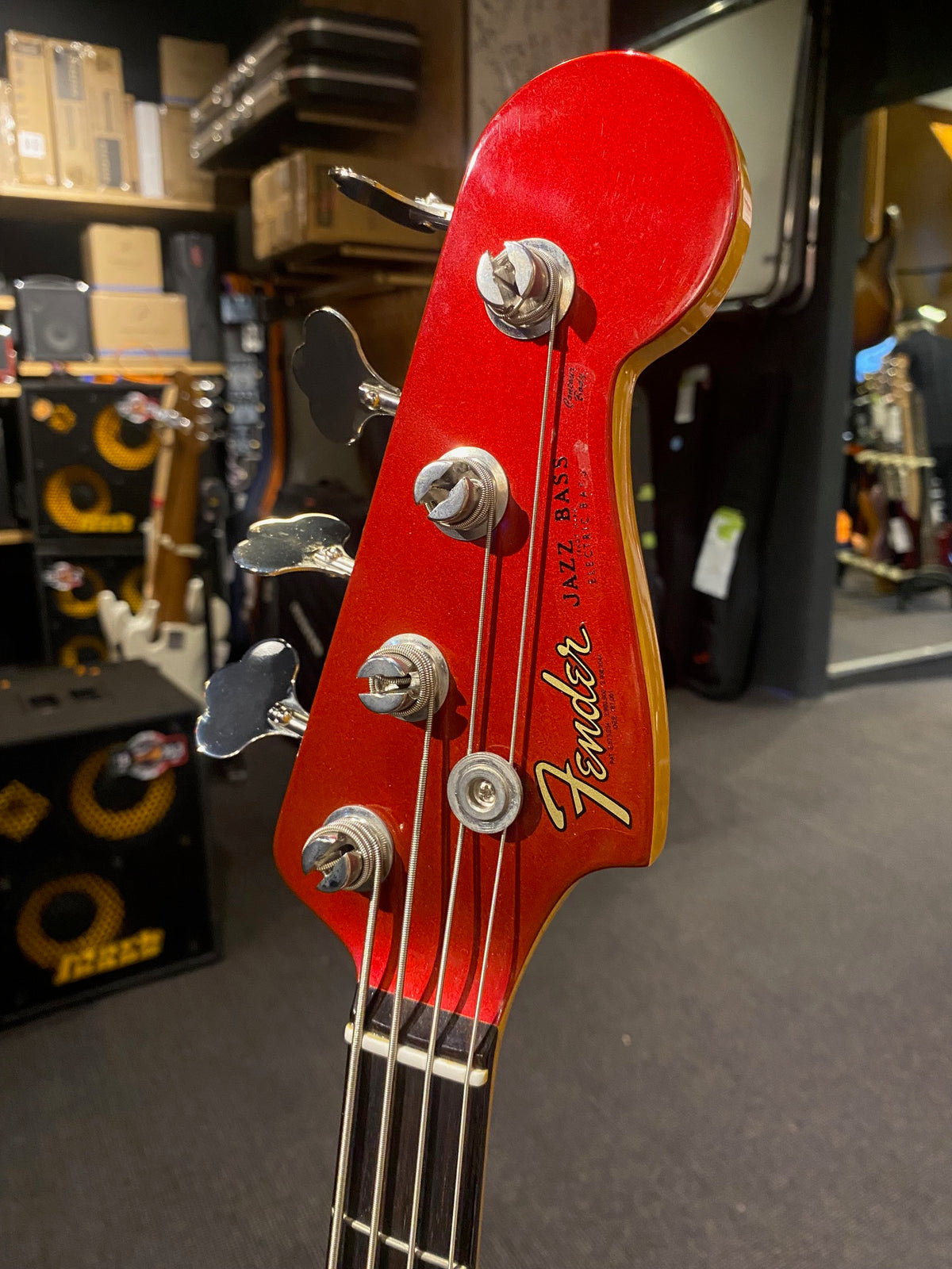 Preloved Fender Custom Shop 1960 Candy Apple Red NOS Jazz Bass w/ Case