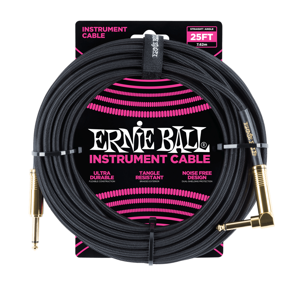 Ernie Ball 25ft Braided Cables - Bass Centre Music Store Melbourne
