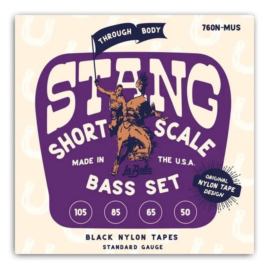 LA BELLA STANG – Black Nylon Tape to suit Mustang Through Body - Bass Centre Music Store Melbourne
