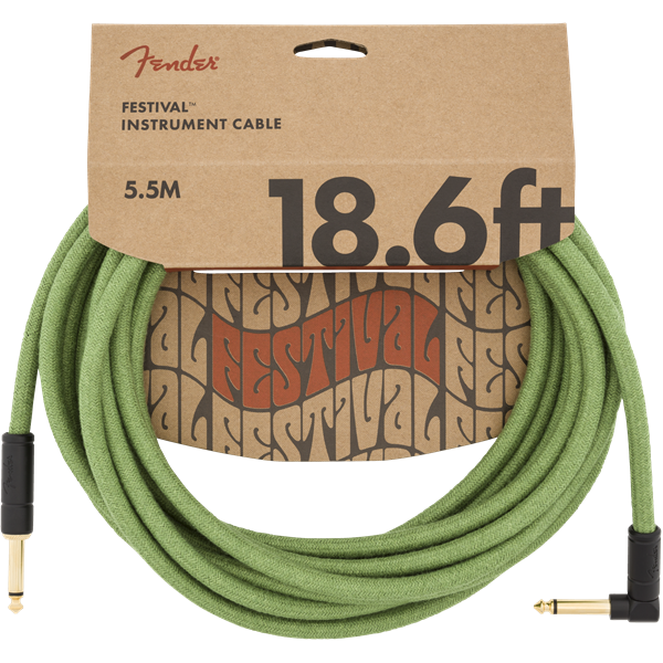 Fender Festival Hemp Cable 6m (18.6ft) Angled Lead - Bass Centre Music Store Melbourne