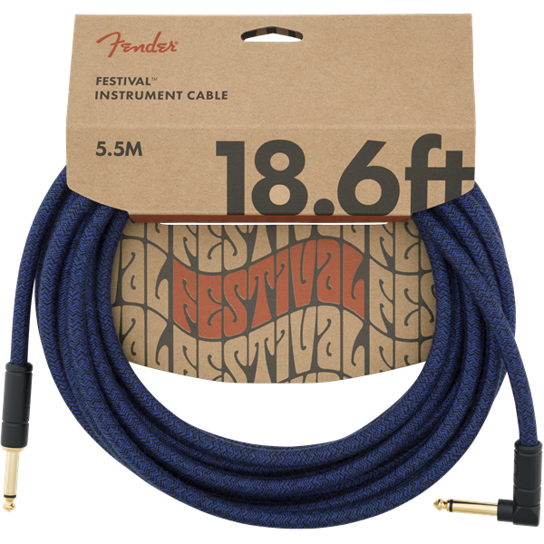 Fender Festival Hemp Cable 6m (18.6ft) Angled Lead - Bass Centre Music Store Melbourne