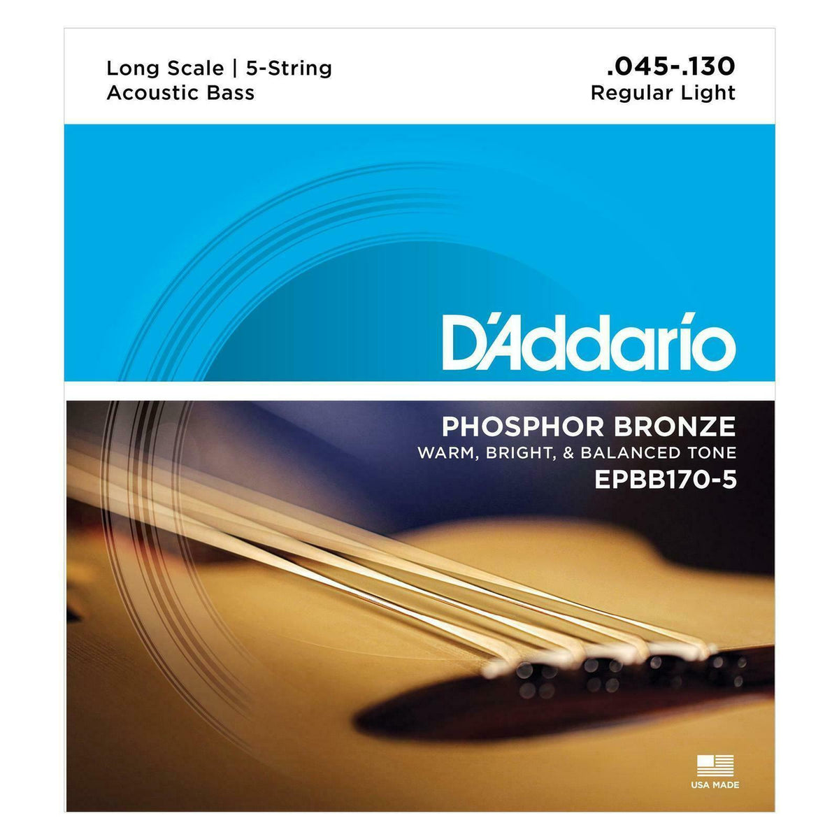 D&#39;Addario EPBB170-5 Phospher Bronze 5 String Acoustic Bass Strings - Bass Centre Music Store Melbourne