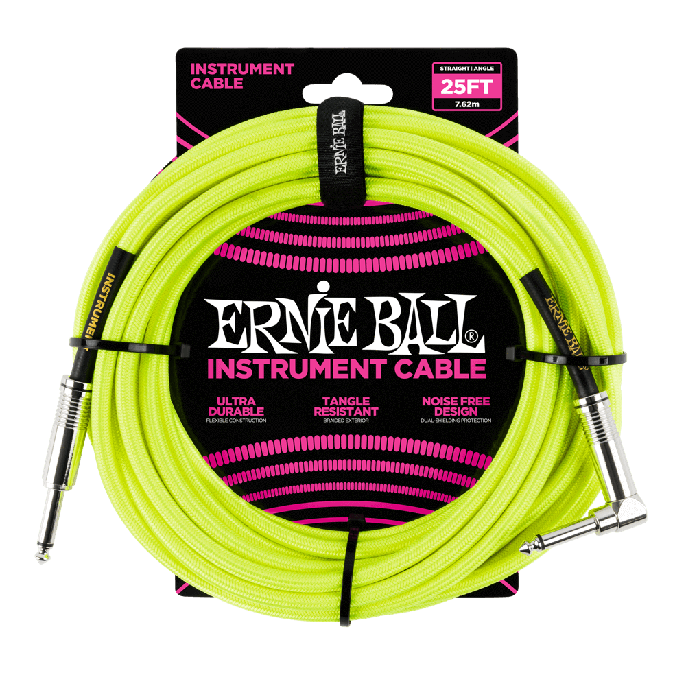 Ernie Ball 25ft Braided Cables - Bass Centre Music Store Melbourne