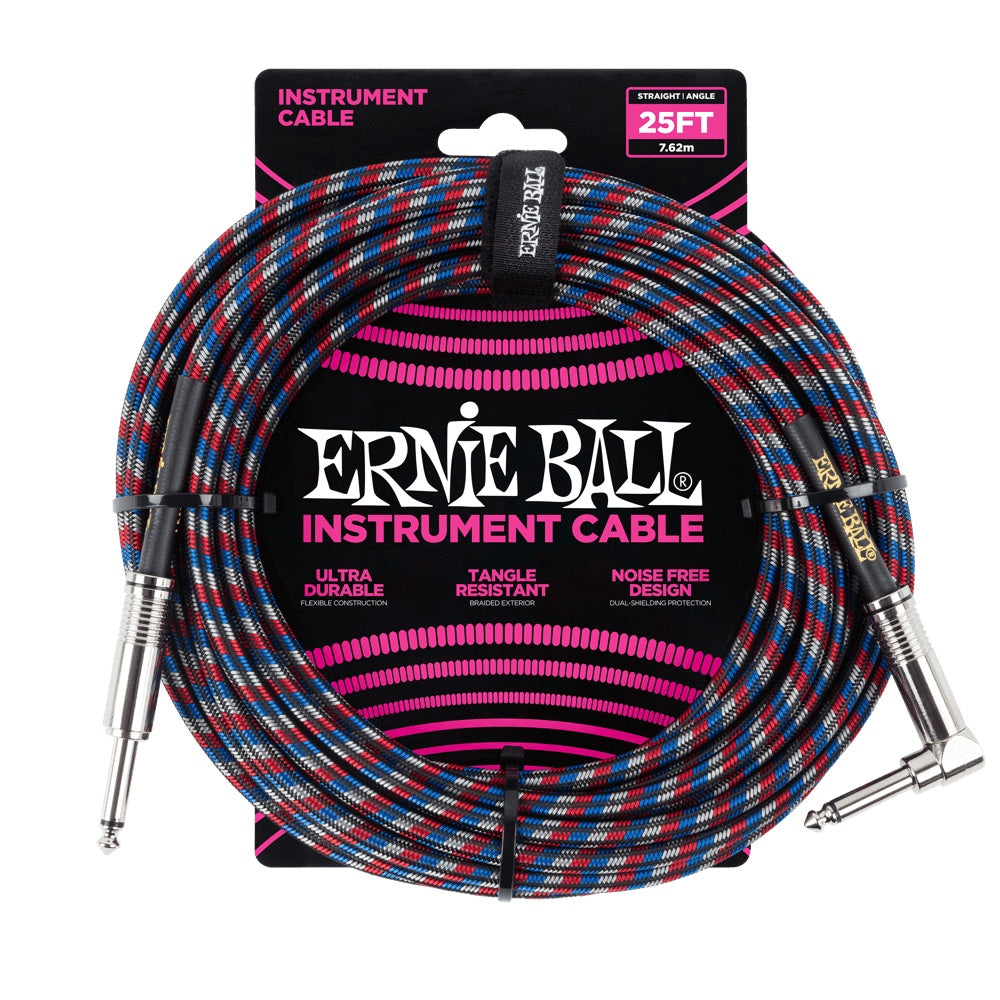 Ernie Ball 25ft Braided Cables - Bass Centre Music Store Melbourne