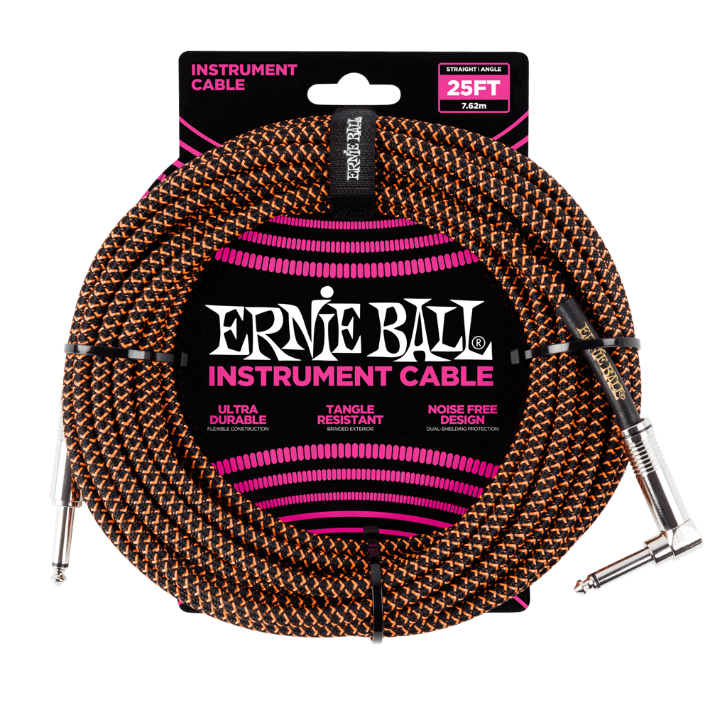 Ernie Ball 25ft Braided Cables - Bass Centre Music Store Melbourne